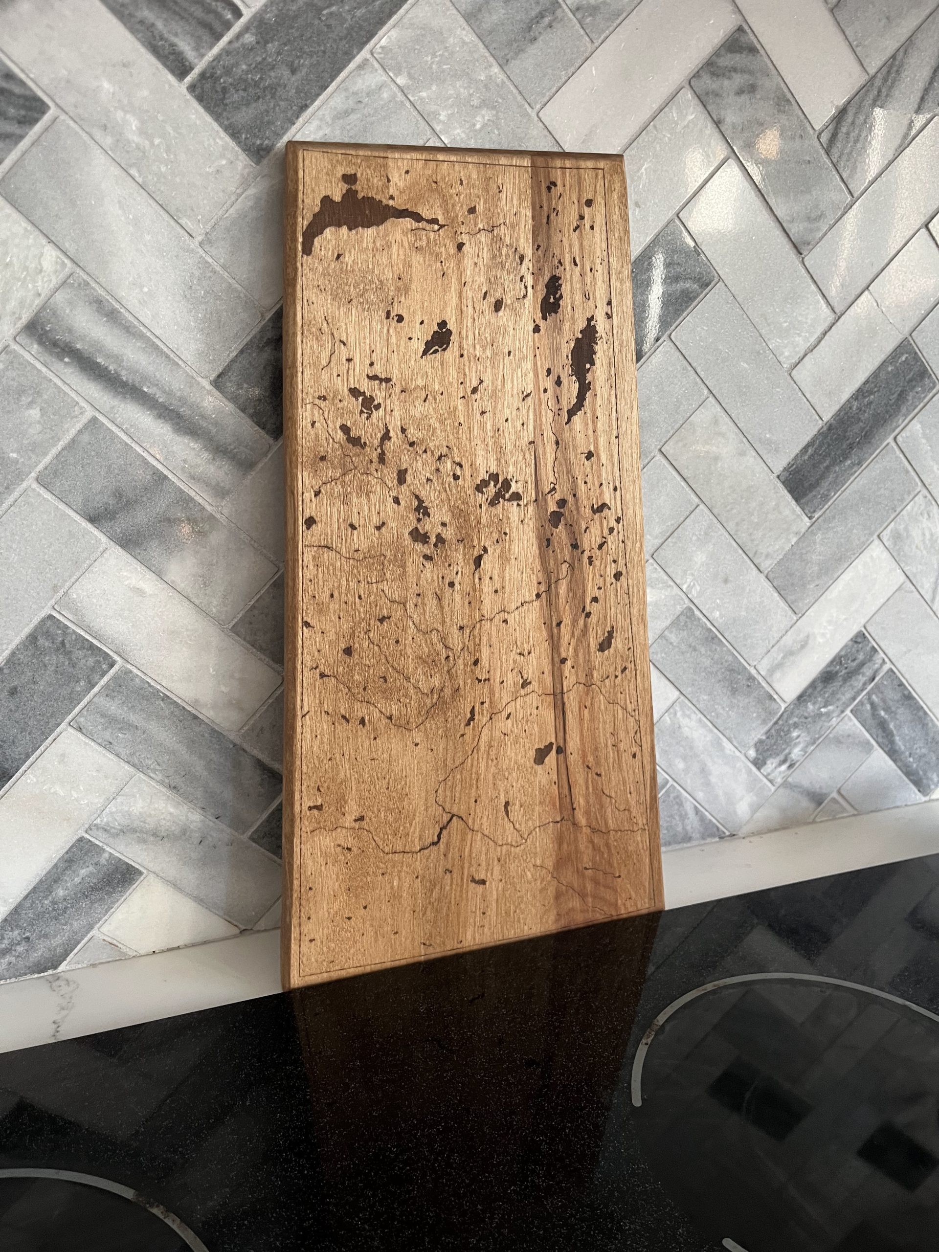 Serving / Cutting Board - Saskatchewan Waterbodies - Birch - Image 3